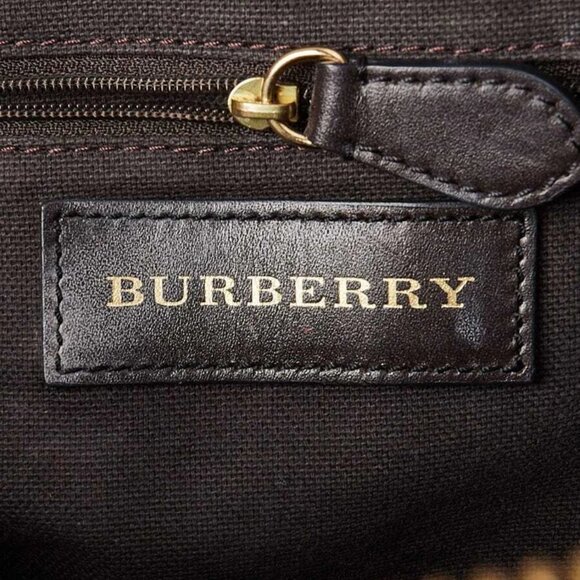 Burberry Haymarket Canvas/Chocolate Leather Small Orchard Bowling Bag - Picture 7 of 12